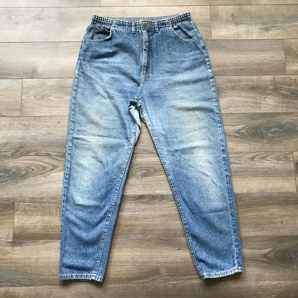 Vintage 80s Lee Jeans Medium Wash Stretch Waist Jeans | Made in USA | 16 M - Picture 6 of 7